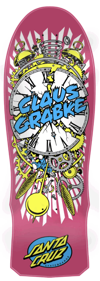 Santa Cruz Claus Grabke Exploding Clock Deck (Pink)